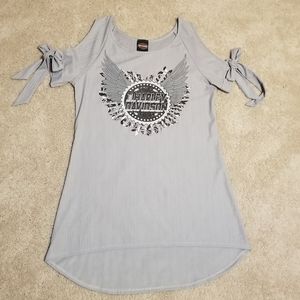 Harley-Davidson Womens High Low Cold Shoulder Dress